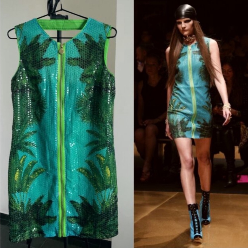 VERSACE × H&M Palm Tree Print
Sequin Dress - Size 2
